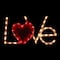 17" Lighted White & Red Love Window Silhouette Decoration